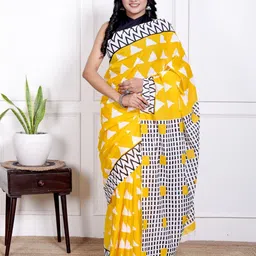 Lovwear Printed Pure Cotton Ikat Saree-picture-26