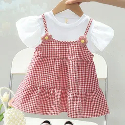 YK Checked Pinafore Dress-image-1