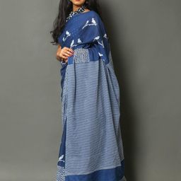 Pinkcity Trade World Blue Pure Cotton Ikat Sarees-picture-42