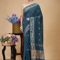SLAGHA Woven Design Printed Taant Saree-picture-18