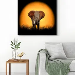999Store Black & Yellow 1 Piece Canvas Birds and Animals Wall Paintings-10