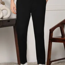 encore by INVICTUS Men Solid Slim Fit Trousers-image-60