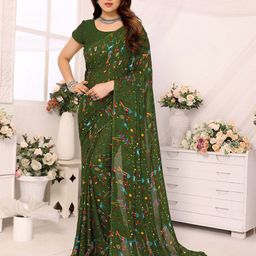 HERE&NOW Warli Pure Georgette Saree-image-37