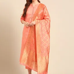Anouk Women Regular Chanderi Cotton Kurta with Trousers & With Dupatta-56