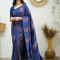 CANBIA Woven Design Zari Silk Blend Banarasi Saree-image-98