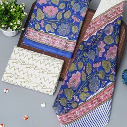 Kwatchi Floral Printed Pure Cotton Unstitched Dress Material-picture-46