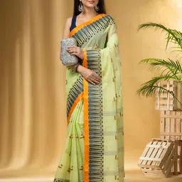 DESH BIDESH Woven Design Pure Cotton Taant Saree-image-81
