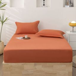 JC HOME Orange 140 TC Queen Bedsheet with 2 Pillow Covers-image-47