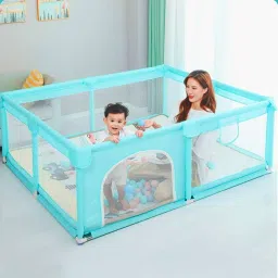 Baby Playpen Kids Safety Mesh Play Area with Breathable Mesh for Babies Playard-24