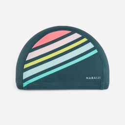 Adult Swimming Cap Mesh Printed Fabric Khaki Race Pink-image-12