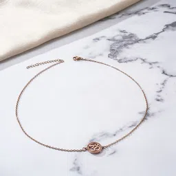 EL REGALO Om Charm Stone Studded Chain-image-14