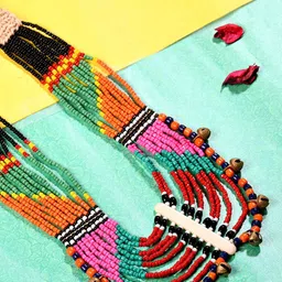 Bamboo Tree Jewels Long Beaded Statement Necklace-picture-2