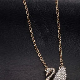 VOGUE PANASH Gold-Plated & White Cubic Zirconia Studded Necklace-image-35