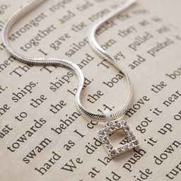 Accessorize Silver-Plated Snake Chain With Crystal Square Pendant-30