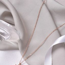 JOKER & WITCH Rose Gold-Toned & White Rhinestones-Studded Pendant With Chain-image-55