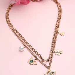 VOGUE PANASH 18KT Gold Plated Stone Studded Tarnish-Free Waterproof Necklace-image-80