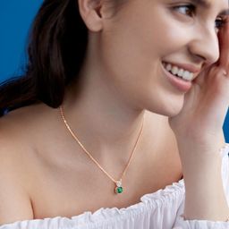 MINUTIAE Brass Rose Gold-Plated Stones Studded Necklace-image-64