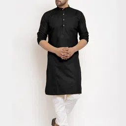 TIPTOP TRENDZ Men Solid Straight Kurta (Black)-image-37