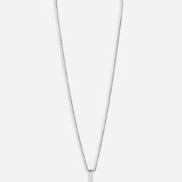 The Bro Code Men Silver-Plated Cuboide Bar Charm Pendant Necklace image 3