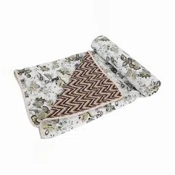 RF RELAXFEEL Grey & Brown Floral AC Room 210 GSM Double Bed Dohar-image-93