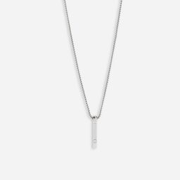 The Bro Code Men Silver-Plated Cuboide Bar Charm Pendant Necklace image 5