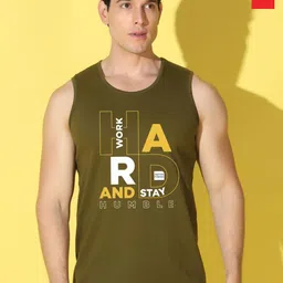 WOOSTRO Pack Of 2 Printed Super Combed Cotton Gym Vests VWS26(HARD OLIVE)(MORE RED)-image-89