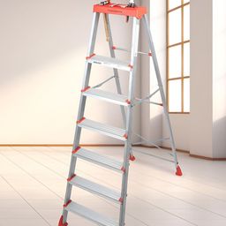 Parasnath Orange-Coloured 6-Step Foldable Anti-Slip Step Ladder-26