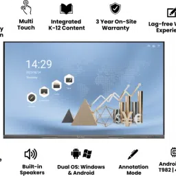 studynlearn 86-Inch Interactive Flat Panel Multitouch Screen Display, Android 14, 8 GB RAM | 128 GB ROM with K-12 Digital Content (1 Year) 3 Years Warranty 218.44 cm (86 inch) 4K Ultra HD IPS Panel Monitor (I8601) image 2