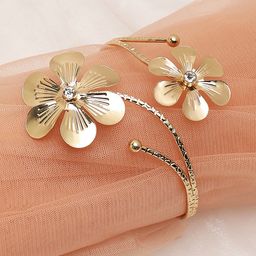 SOHI Women Gold-Toned & Black Gold-Plated Armlet Bracelet-80