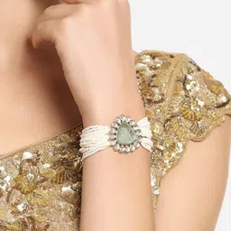 Zaveri Pearls Women Kundan Wraparound Bracelet-picture-32