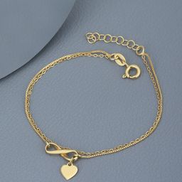 VANBELLE Women 925 Sterling Silver 18KT Gold-Plated Charm Bracelet-16