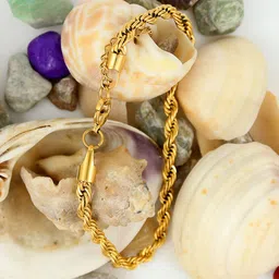 NAKABH Men Set of 2 Gold-Plated Link Bracelet-image-99