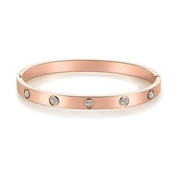 EL REGALO Women Rose Gold-Toned Oval Shaped Cuff Bangle Bracelet-image-28
