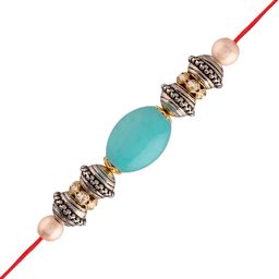 I Jewels Gold-Plated Ethnic Designer Pearl Rakhi Bracelet-image-29