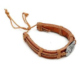 Alvaro Castagnino Men Brown & Silver-Toned PU Elasticated Bracelet image 3