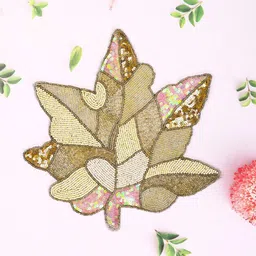 YWULY Beige & Pink Embellished Dining Table Beaded Placemats-45