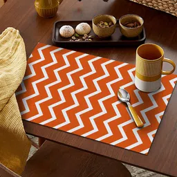 AEROHAVEN Set Of 6 Orange  Geometric Table Placemats-8