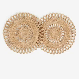 H&M 2-Pcs Beige Textured Jute Table Placemats-48
