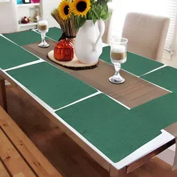 FABURAA Green 8 Pieces Jute Rectangle Table Placemats-13