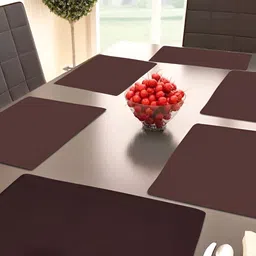 FABURAA Brown 6 Pieces Jute Rectangle Table Placemats-45