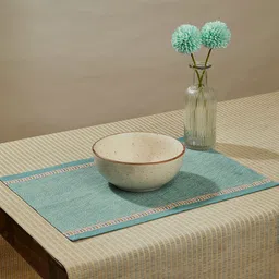 Fabindia Idika Blue & Cream 6 Pieces Printed Cotton Table Placemats-24
