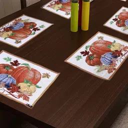 KLOTTHE Set Of 6 Multicoloured Printed Cotton Dining Table Placemats-18