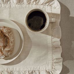 H&M Beige Pure Cotton 2-Pack Frill-Trimmed Place Mats-42
