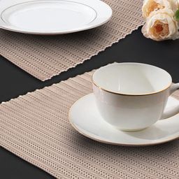 Dakshya Industries Gold Toned 4 Pieces Rectangular Table Placemats image 4