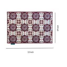 Tasseled Home Red & White 4-Pieces Geometric Print Rectangular Table Placemats image 5