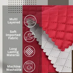HOMADORN Red 6 Pieces Velvet Quilted Rectangular Table Placemats image 5