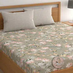 CHHAVI INDIA Brown & Green Printed 210 TC Microfiber King Bedsheet Set 2.75 m x 2.75 m-image-38