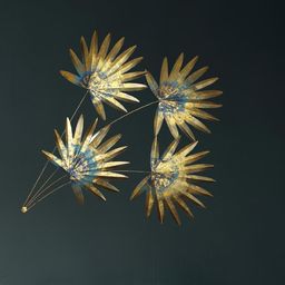 Cocovey Homes Gold-Toned Metal Floral Wall Decor-image-21