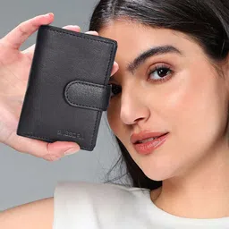 Sassora Unisex Embellished Leather Two Fold Wallet-62