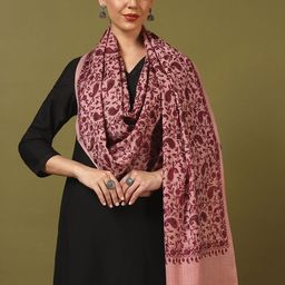 Kala Maison Floral Embroidered Pure Woollen Shawl-picture-6